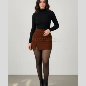 Jupe Crayon Marron Fendue Chic