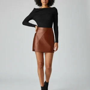 Jupe Crayon Marron Similicuir Chic