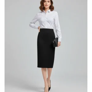 Jupe Crayon Noire Taille Haute Élégante