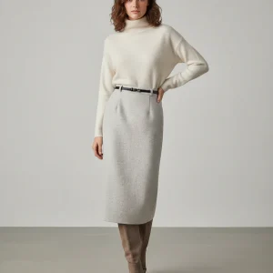 Jupe Crayon Taille Haute Avec Ceinture