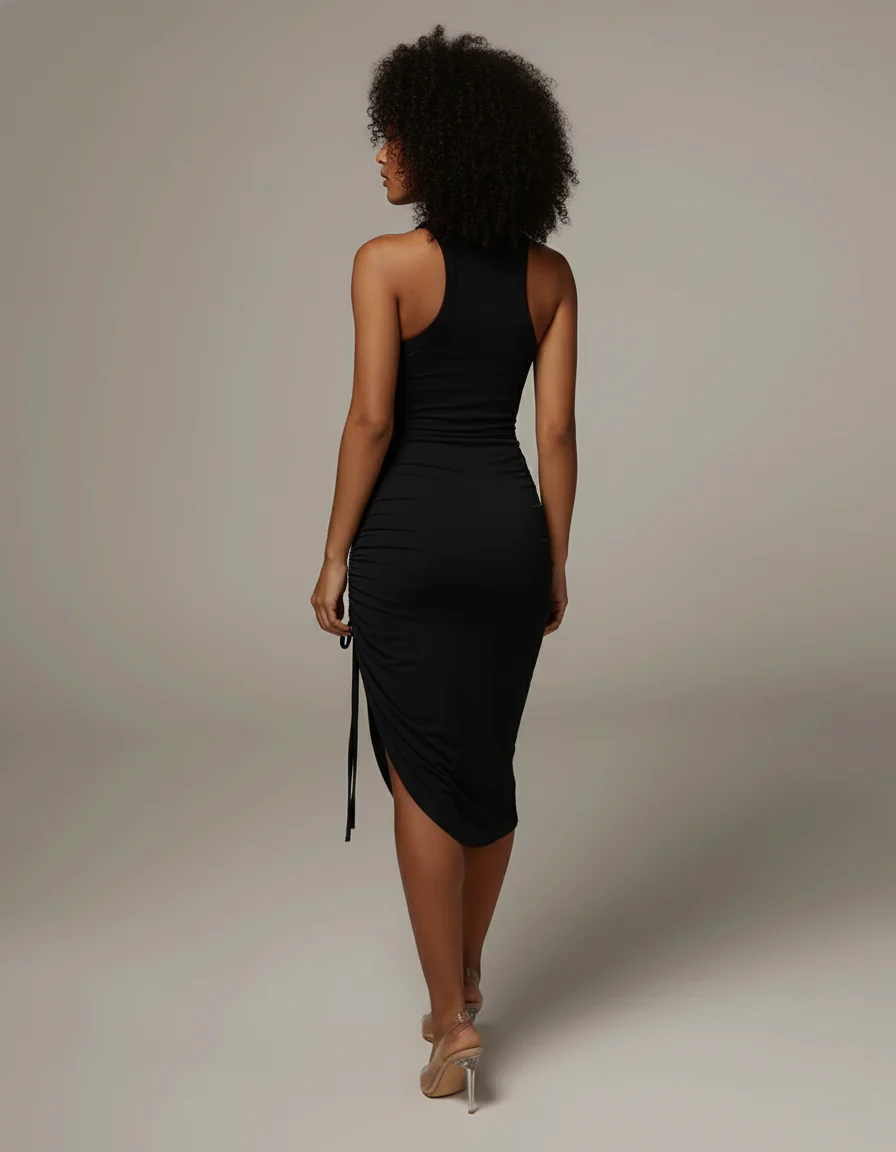 Jupe Crayon Froncée Asymétrique Chic