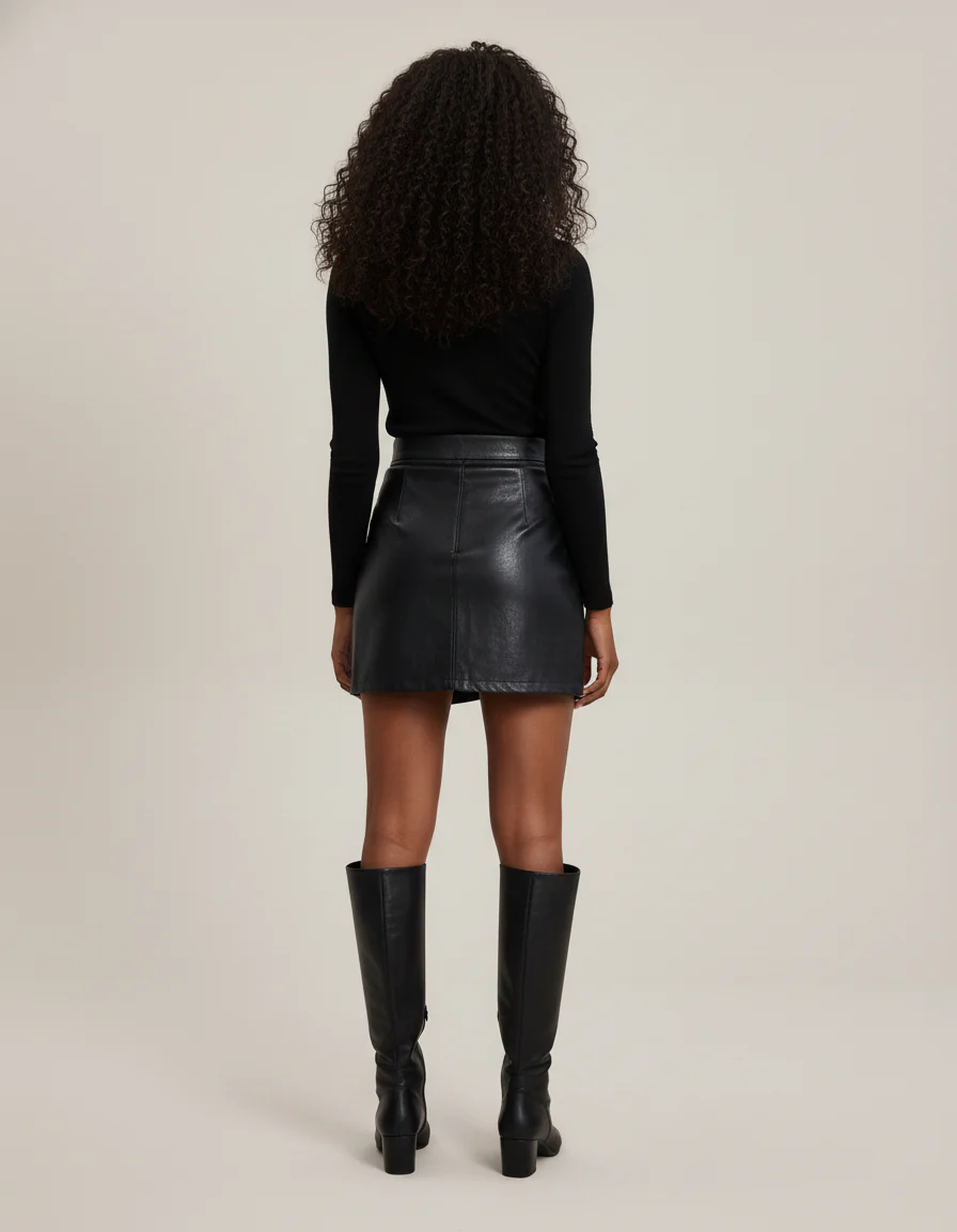 Jupe Crayon Similicuir Cloutée Chic