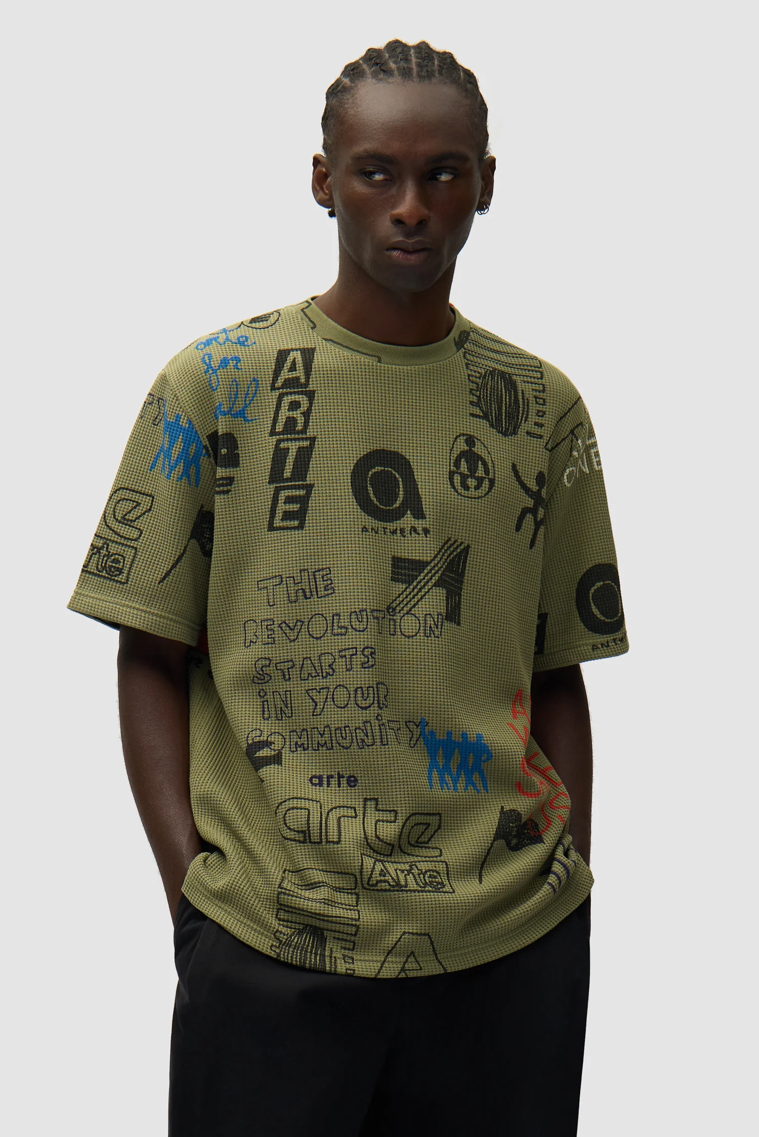 T-shirt Waffle – Vert