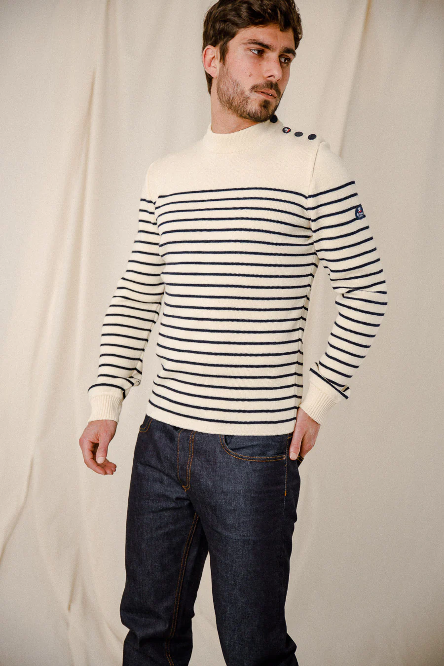 Pull classique marin