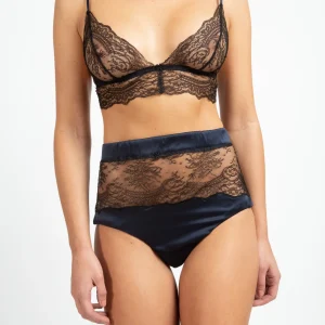 Culotte Haute Boutons Moonlight Ocean - Noir