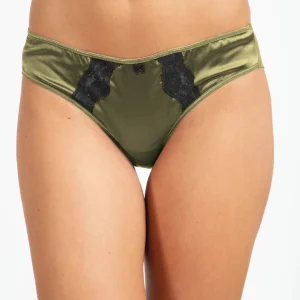 Culotte en soie Kaki - Noir