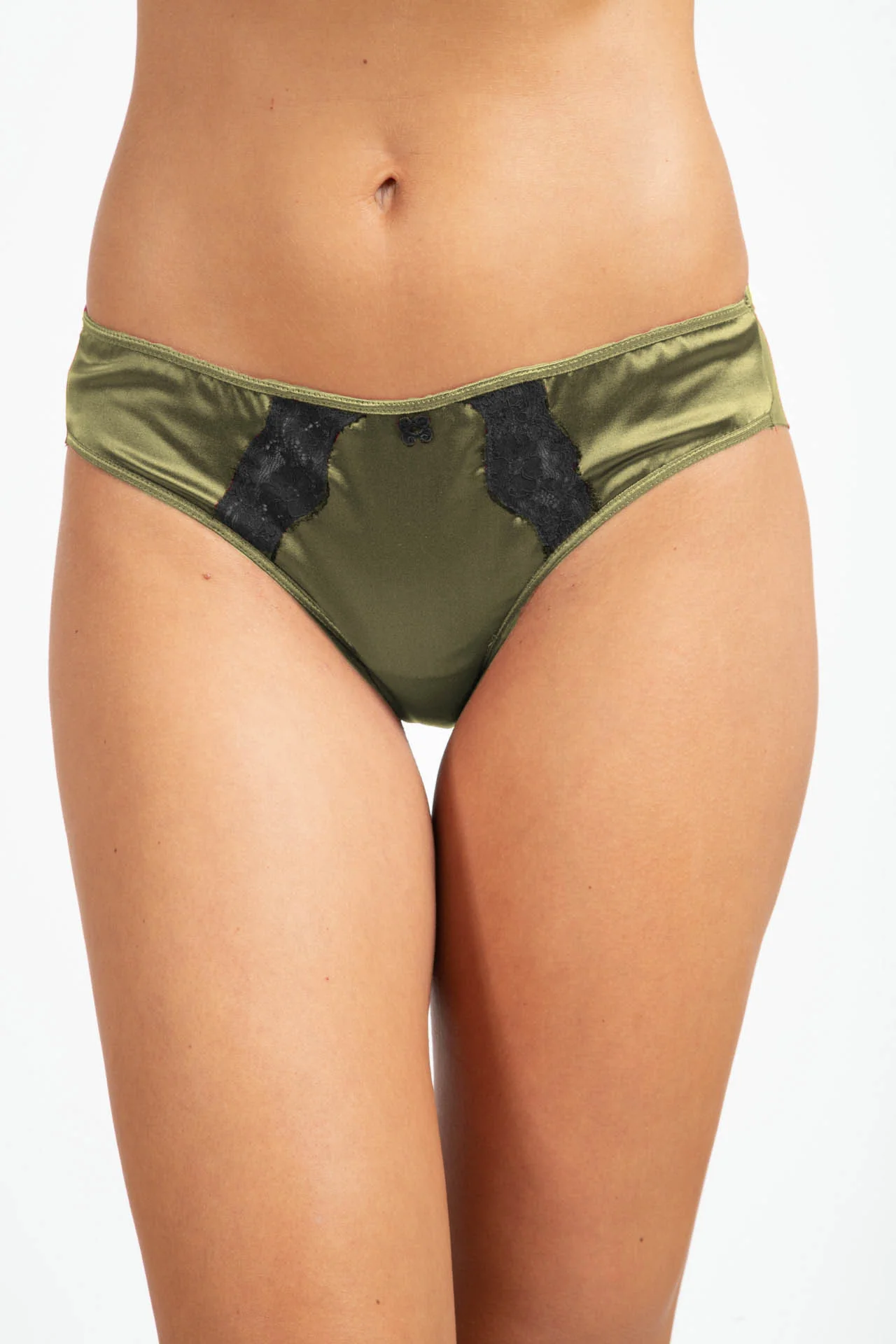 Culotte en soie Kaki - Noir