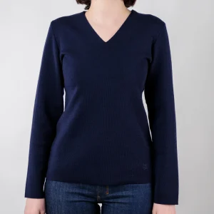 Pull classique col v 100% mérinos