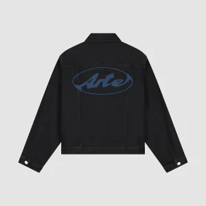 Veste en jean avec logo cercle - Noir
